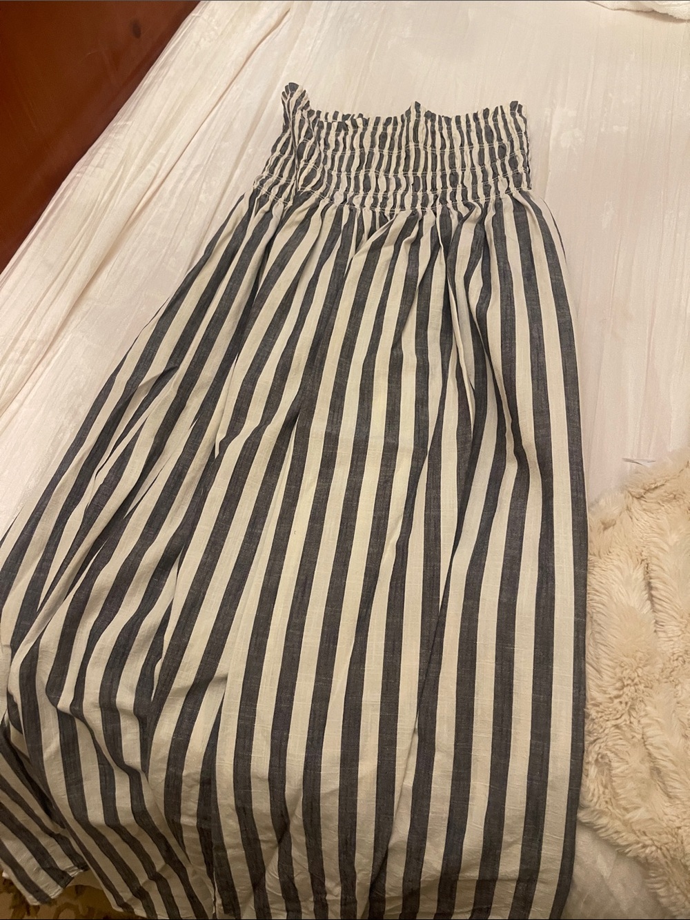Universal Thread Black & White Vertical Stripe Maxi Dress